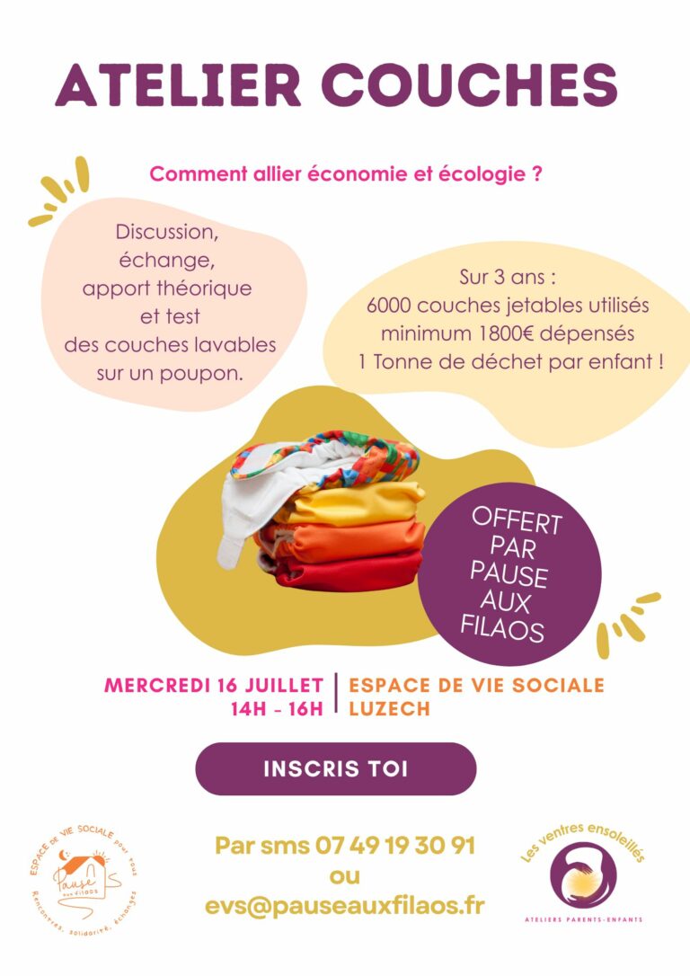 Atelier collectif couches lavables